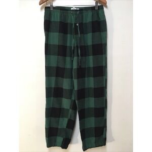 Amazon Essentials Men M Pajama Pants Green Buffalo Plaid Flannel 100% Cotton